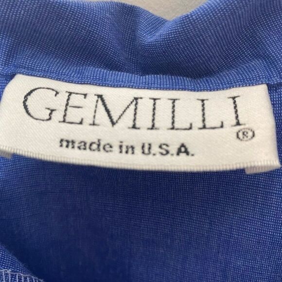 Gemilli Medium Blue Button Down Shirt Made in USA Cotton Blend - Picture 4 of 4